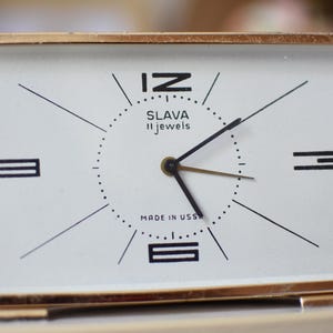 Rare Old Soviet alarm working Clock/Mechanical clock//Desk alarm clock Slava//Vintage table clock//made in USSR un 1970s/Russian Alarm Clock