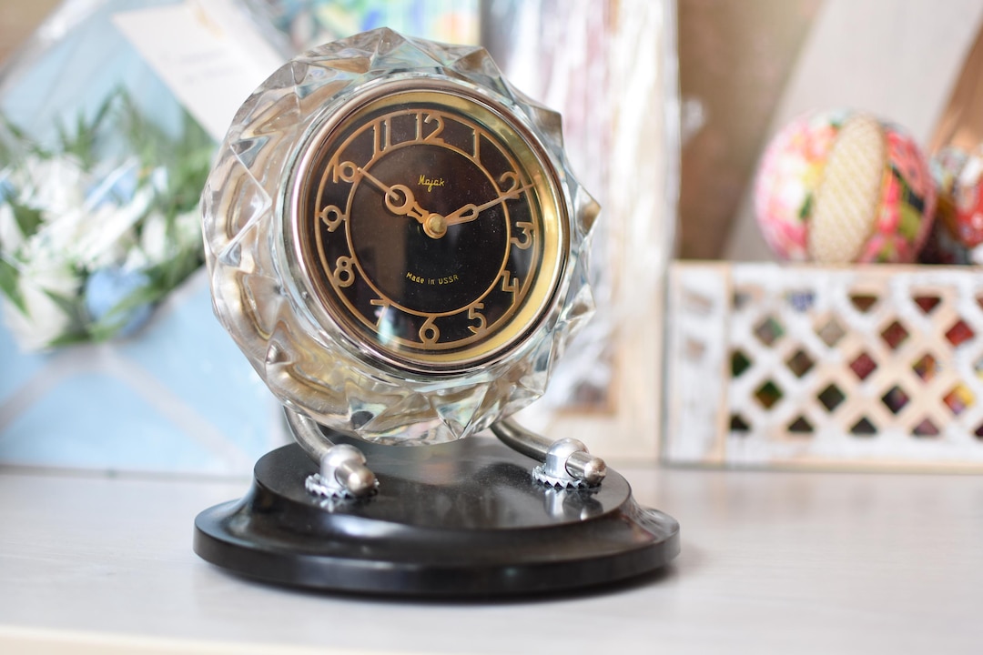 Rare Working Old Soviet Clock//mechanical Clock//desk Cristal Clock ...