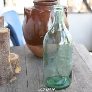 Vintage Glass Demijohn 3 liters//Art Vase//Decanter//French glass demijohn carboy wine bottle//Rare Uniquе Vase//Green glass wine bottle//