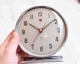 Working alarm clock=Vintage XXXL Mechanical Alarm Clock/Chinese Alarm Clock 60s/Working Desk alarm clock/Vintage table clock/Old alarm clock