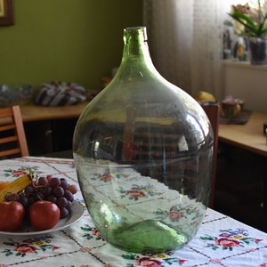 Vintage Large XXL Glass Demijohn 25 liters//wine Demijohns//French glass demijohn carboy wine bottle//Antique Wine Demi John//