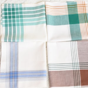 NEVER USED=Lot of 4 Large Vintage organic handkerchief//New Men&#39;s Handkerchief/100% cotton//Men&#39;s Gifts//man handkerchief//New condition