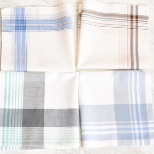 NEVER USED=Lot of 4 Large Vintage organic handkerchief//New Men&#39;s Handkerchief/100% cotton//Men&#39;s Gifts//man handkerchief//New condition