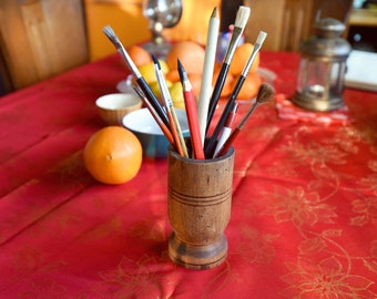 Vintage Wooden Pen Organizer//Wooden Desk Pen Pencil Holder//Pencil Holder//Pen organizer//Office & Desk Storage