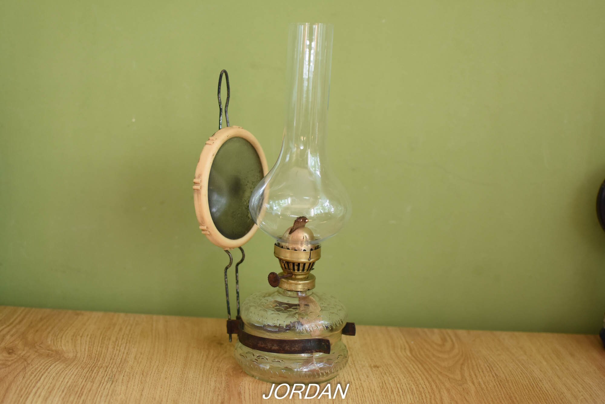 Oil lamp on sale with mirror