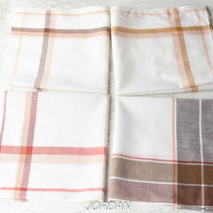NEVER USED=Set of 4 Large Vintage organic handkerchief//New Men&#39;s Handkerchief/100% cotton//Men&#39;s Gifts//man handkerchief//New condition