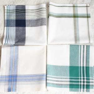 NEVER USED=Lot of 4 Large Vintage organic handkerchief//New Men&#39;s Handkerchief/100% cotton//Men&#39;s Gifts//man handkerchief//New condition