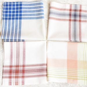 NEVER USED=Lot of 4 Large Vintage organic handkerchief//New Men&#39;s Handkerchief/100% cotton//Men&#39;s Gifts//man handkerchief//New condition