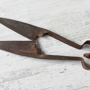 Vintage schapenscharen//Primitief antiek//Metalen schapenscharen//Handgesmede schapenscharen//Schaar voor het knippen van schapen//Antieke schapenscharen