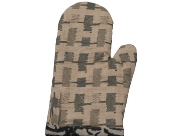 Beige Brown Oven Mitts