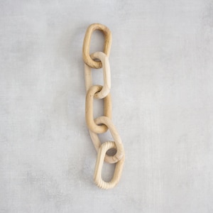 Decor van houten kettingschakel | Handgesneden decoratieve ketting met 5 schakels | Woonkamer decoratieve schakelketting | Rustiek boerderijdecor | Inwijdingsfeest cadeau