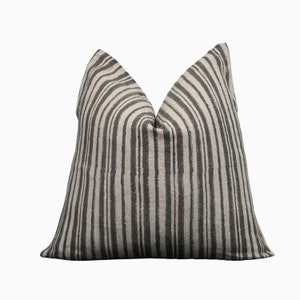 Stripe Linen Pillow Covers, Blue Grey Stripe Linen Pillow Cover, Neutral Throw Pillow, Grey Stripe Throw Pillows, Blue Grey Pillows