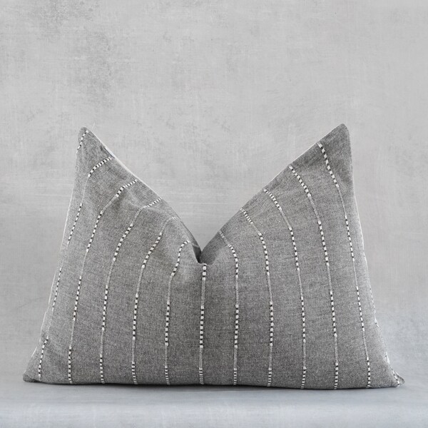 Grey Lumbar Pillow Etsy