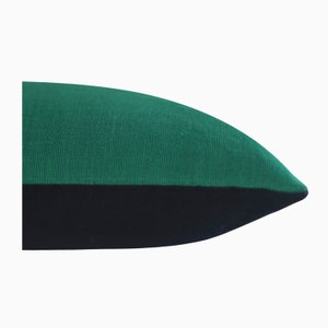 Dark green lumbar Aso-oke throw pillows, Solid green cover, Modern farmhouse, Designer high-end throw pillows, Handwoven pillow cover. image 2