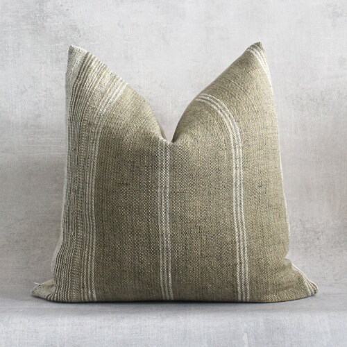 Sage Green Throw Pillow Cover Vintage Indian Wool Pillow Etsy