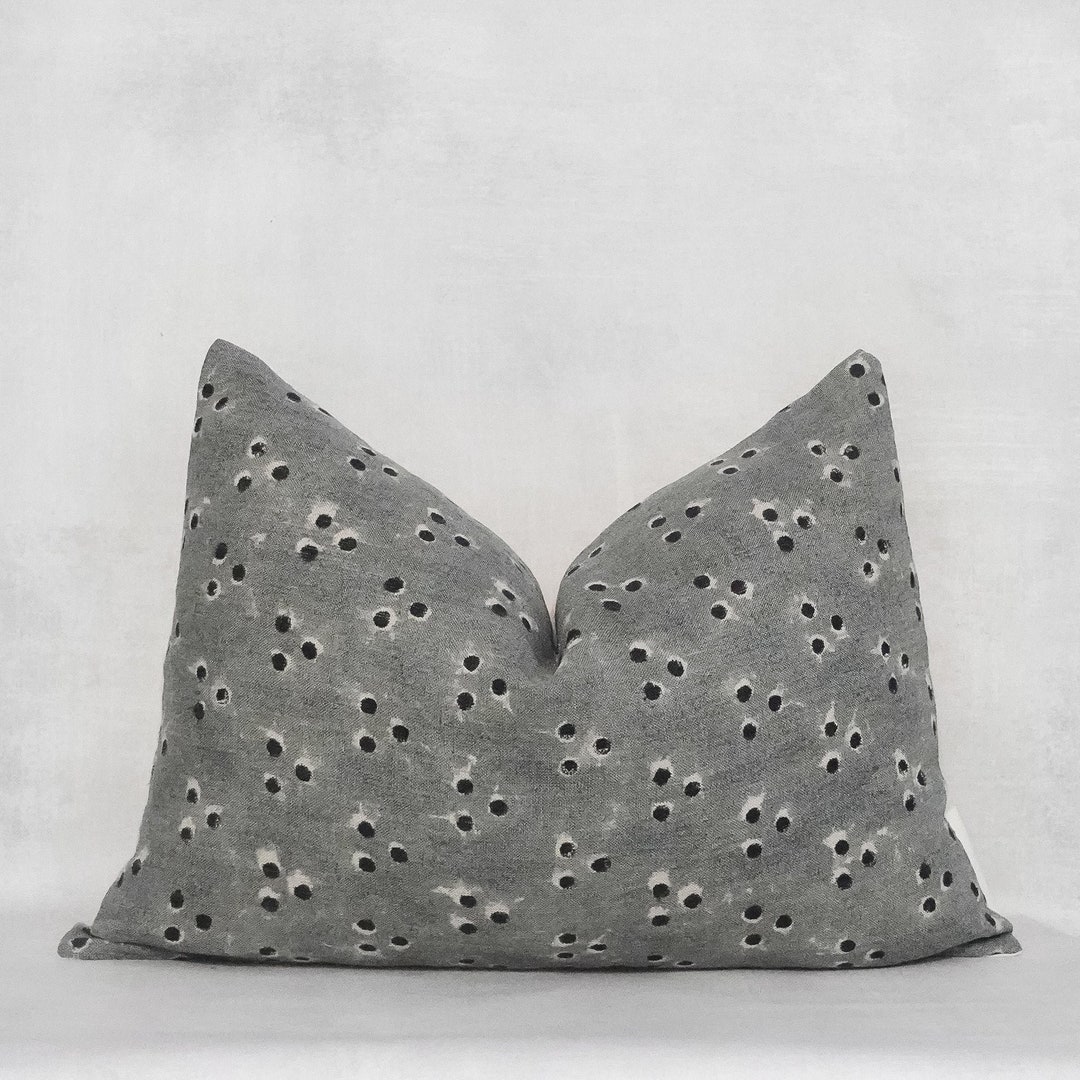 Lumbar Pillow Cover 14x20 Blue Gray Throw Pillow Cover Etsy