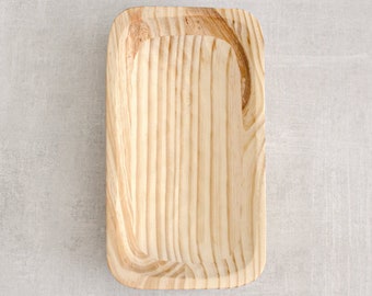 Geschnitzte Holzschale | Holzgeschirr | Schlichte Schale | Handgefertigte Naturholz Schüssel | Küchenutensilien | Rustikales Vintage Dekor