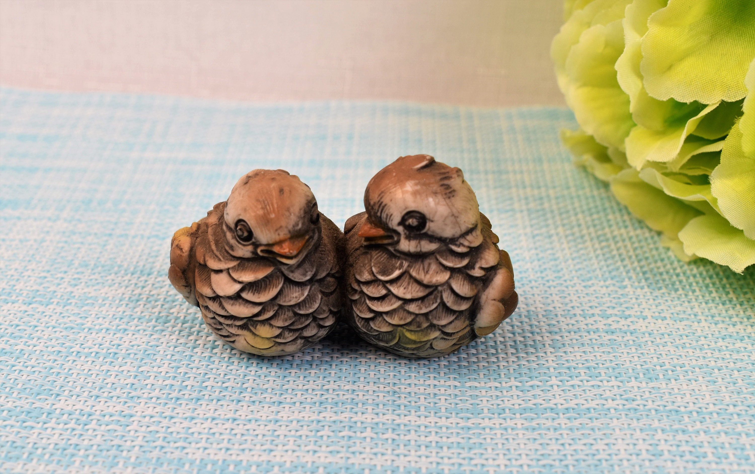 Vintage Poly Resin Bird Figurines Sculptures Marked Italy B.L Etsy