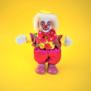Vintage Ceramic Hand Painted Posable Clown Brand New  in Original Box