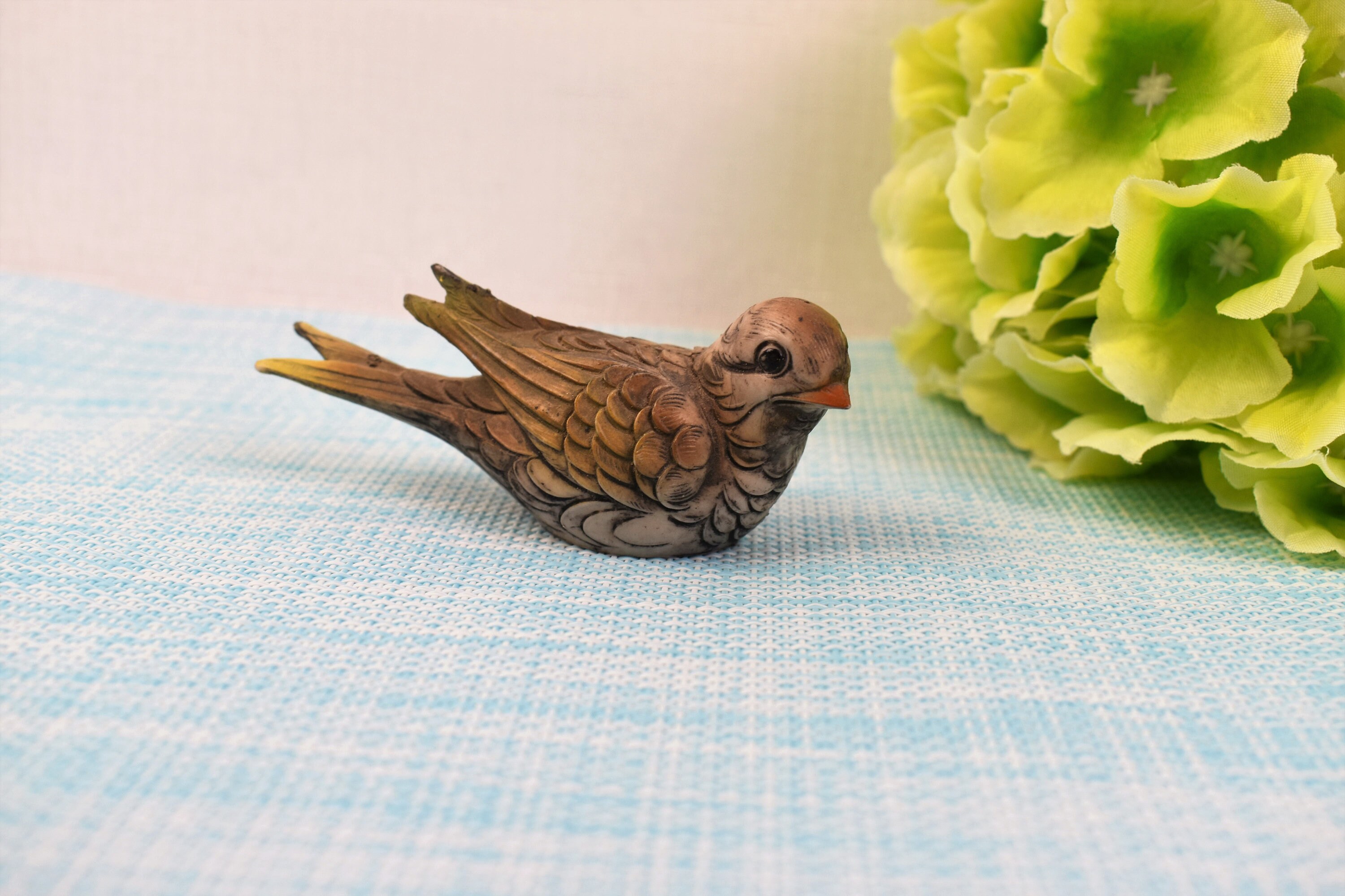 Vintage Poly Resin Bird Figurines Sculptures Marked Italy B.L Etsy