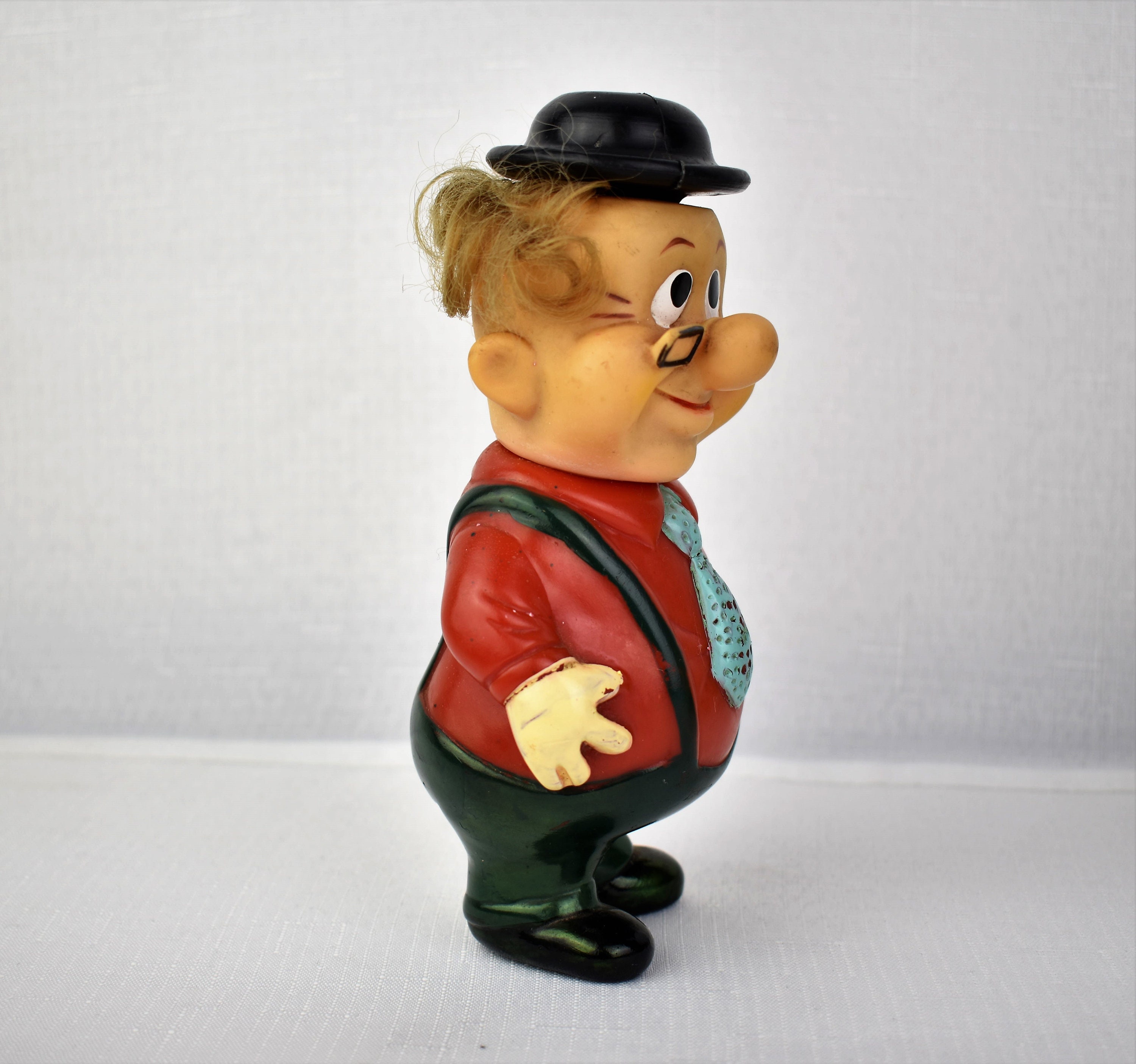 Vintage 1960s Rubber Grandpa Old Man Kids Toy Doll Made in Japan