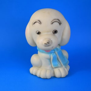 Vintage 1970s  plastic baby kids squeaky toy dog