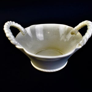 Vintage Crown Devon England ceramic two handled decorative basket Trinket Bowl