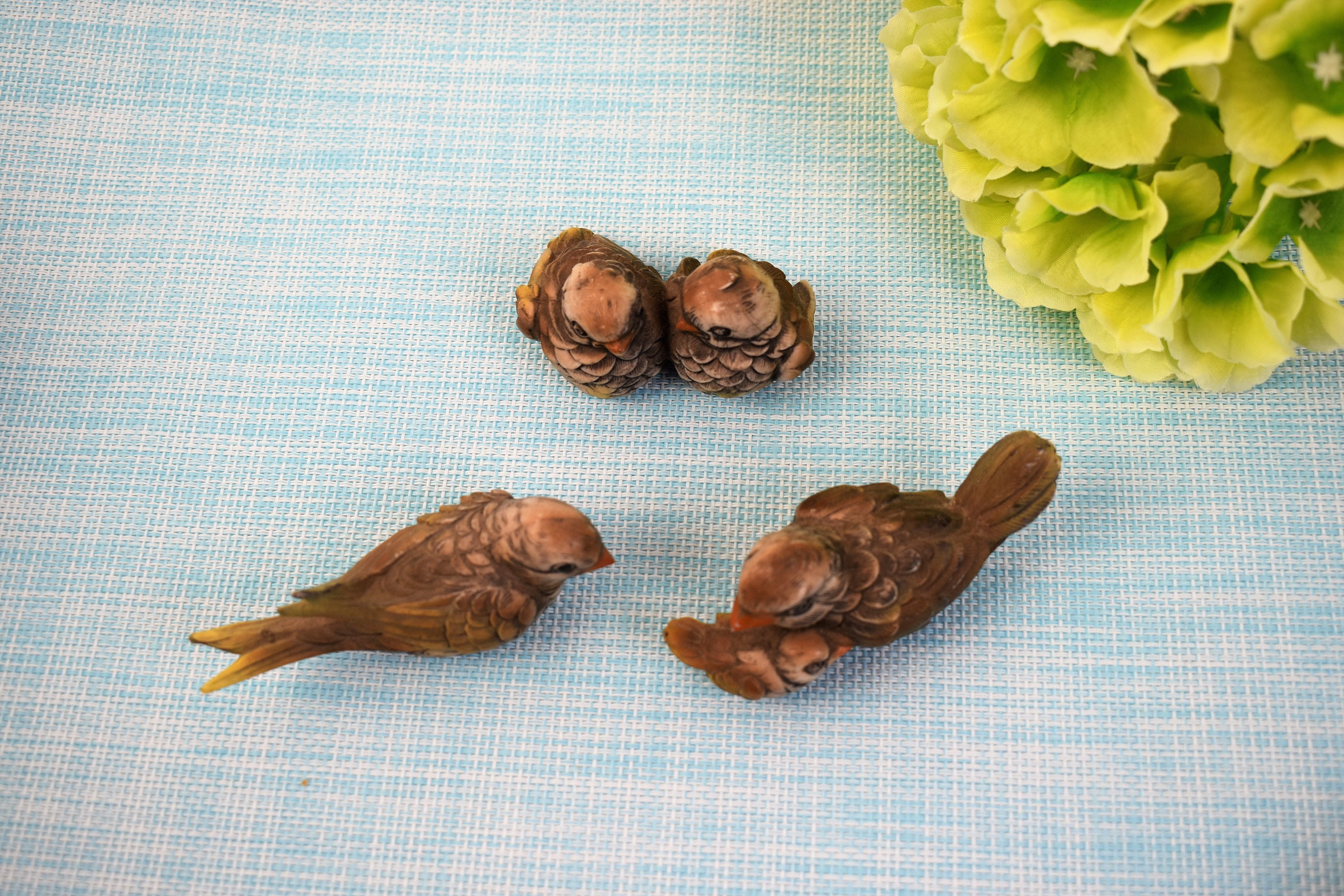 Vintage Poly Resin Bird Figurines Sculptures Marked Italy B.L Etsy