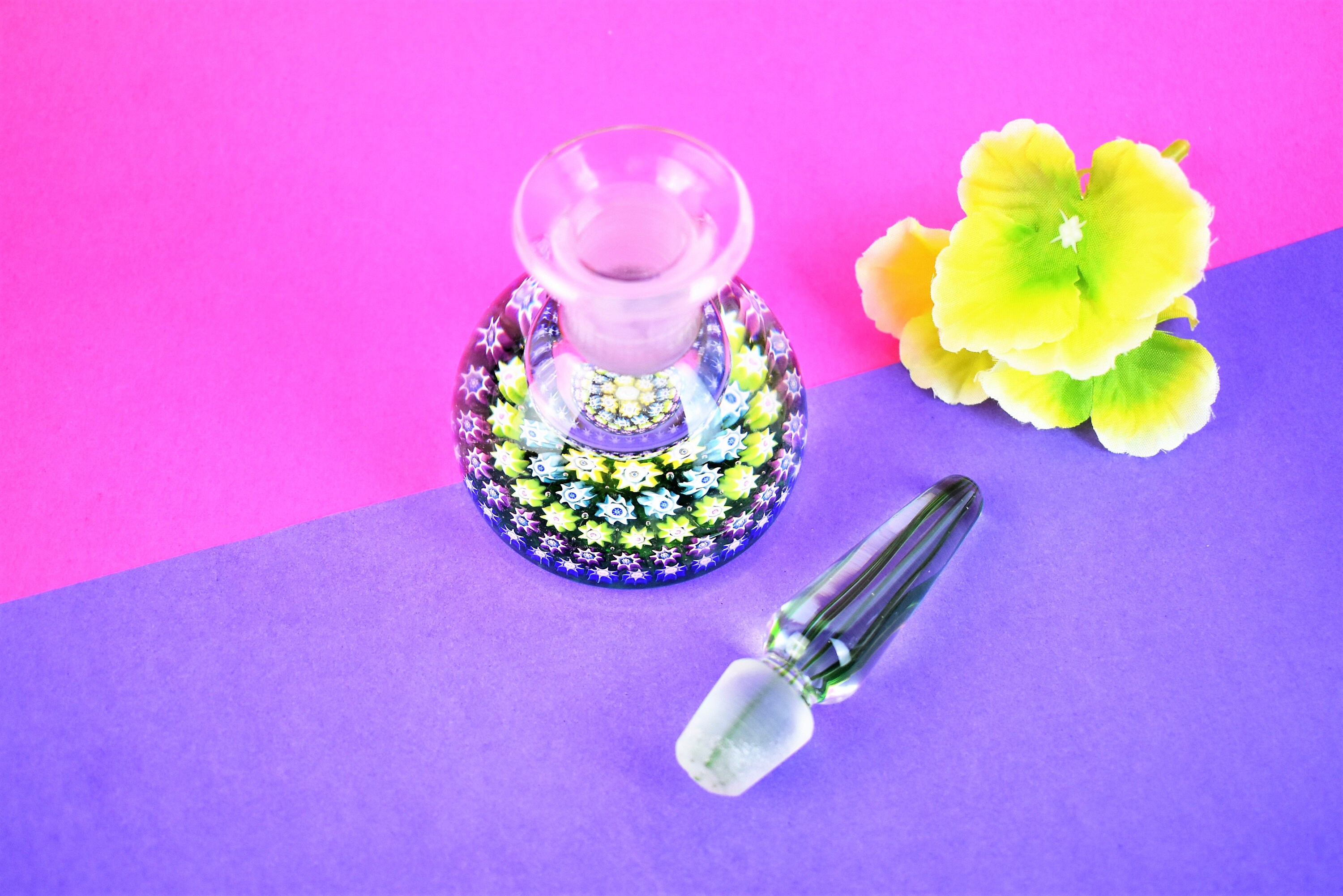 Millefiori ヴィンテージ パースシャー クリフ アート ガラス 香水瓶