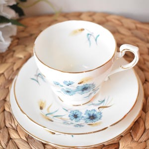 Vintage Paragon TEACUP TRIO English Fine Bone China Cornflower