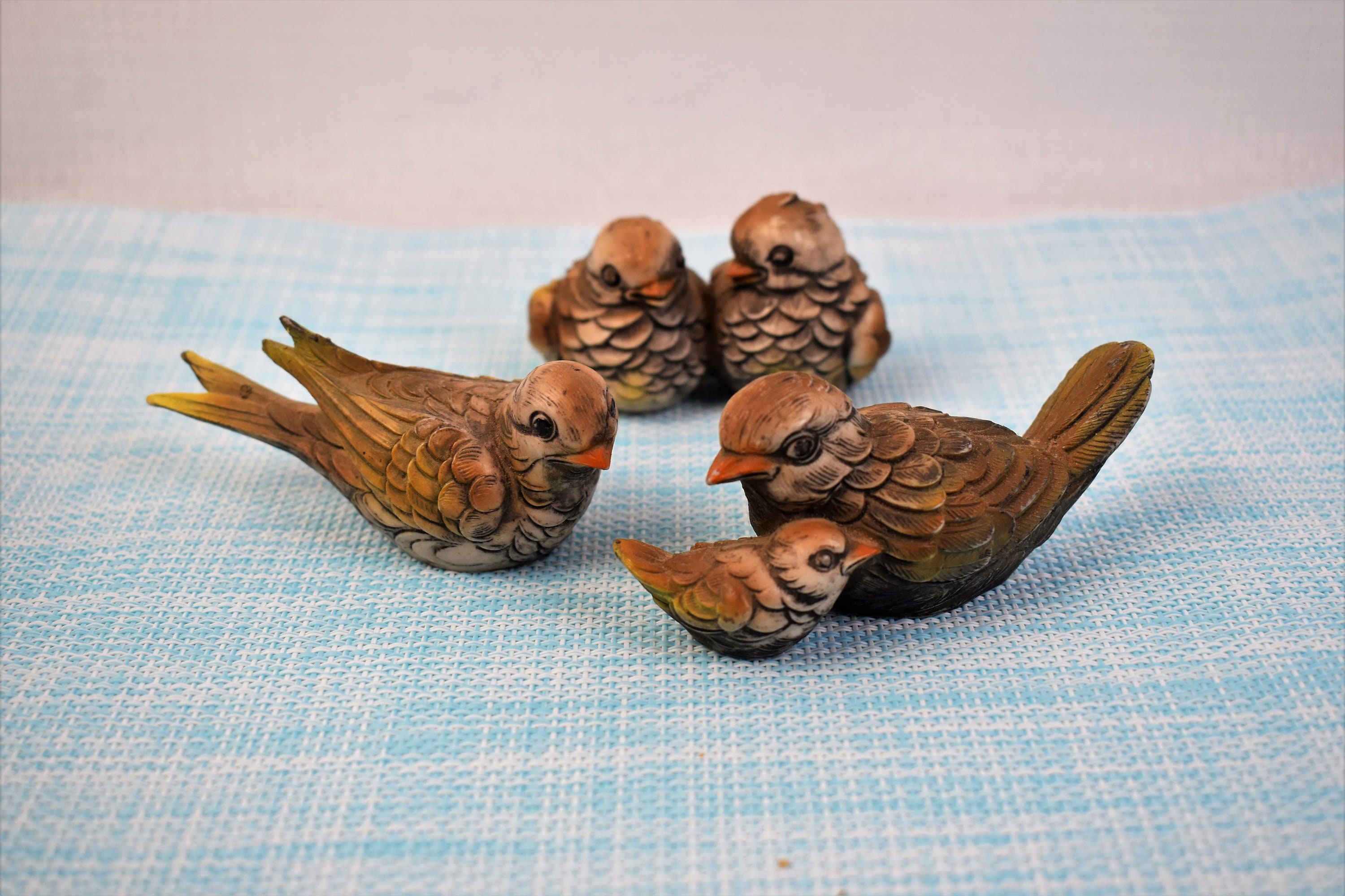 Vintage Poly Resin Bird Figurines Sculptures Marked Italy B.L Etsy