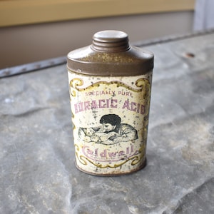 Antique 1920s collectible Caldwell Metal  Tin