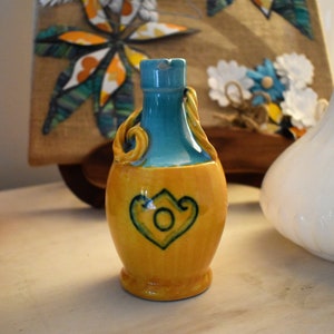 Vintage Italian Ceramic pottery small oil/water pitcher signed to base