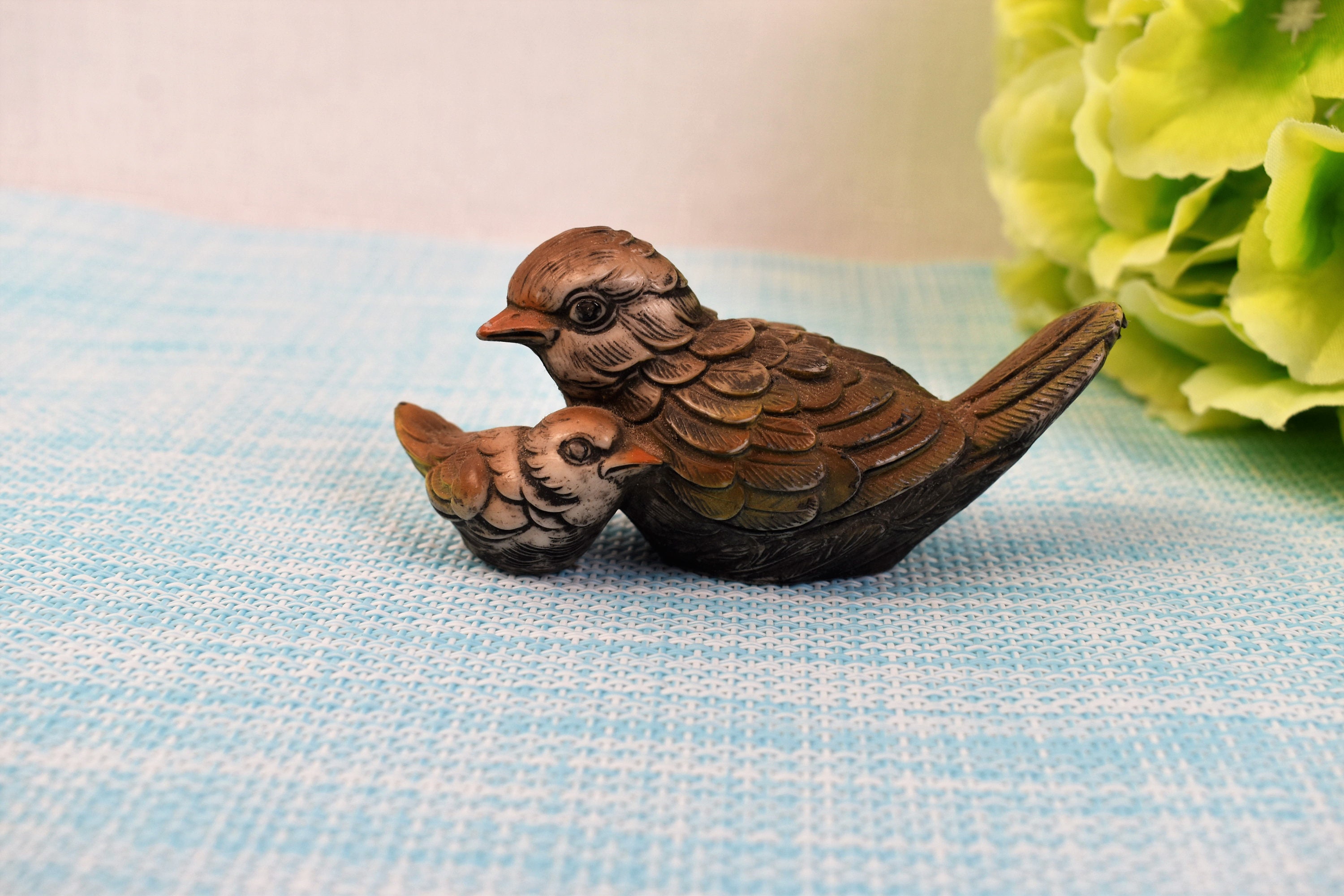 Vintage Poly Resin Bird Figurines Sculptures Marked Italy B.L Etsy
