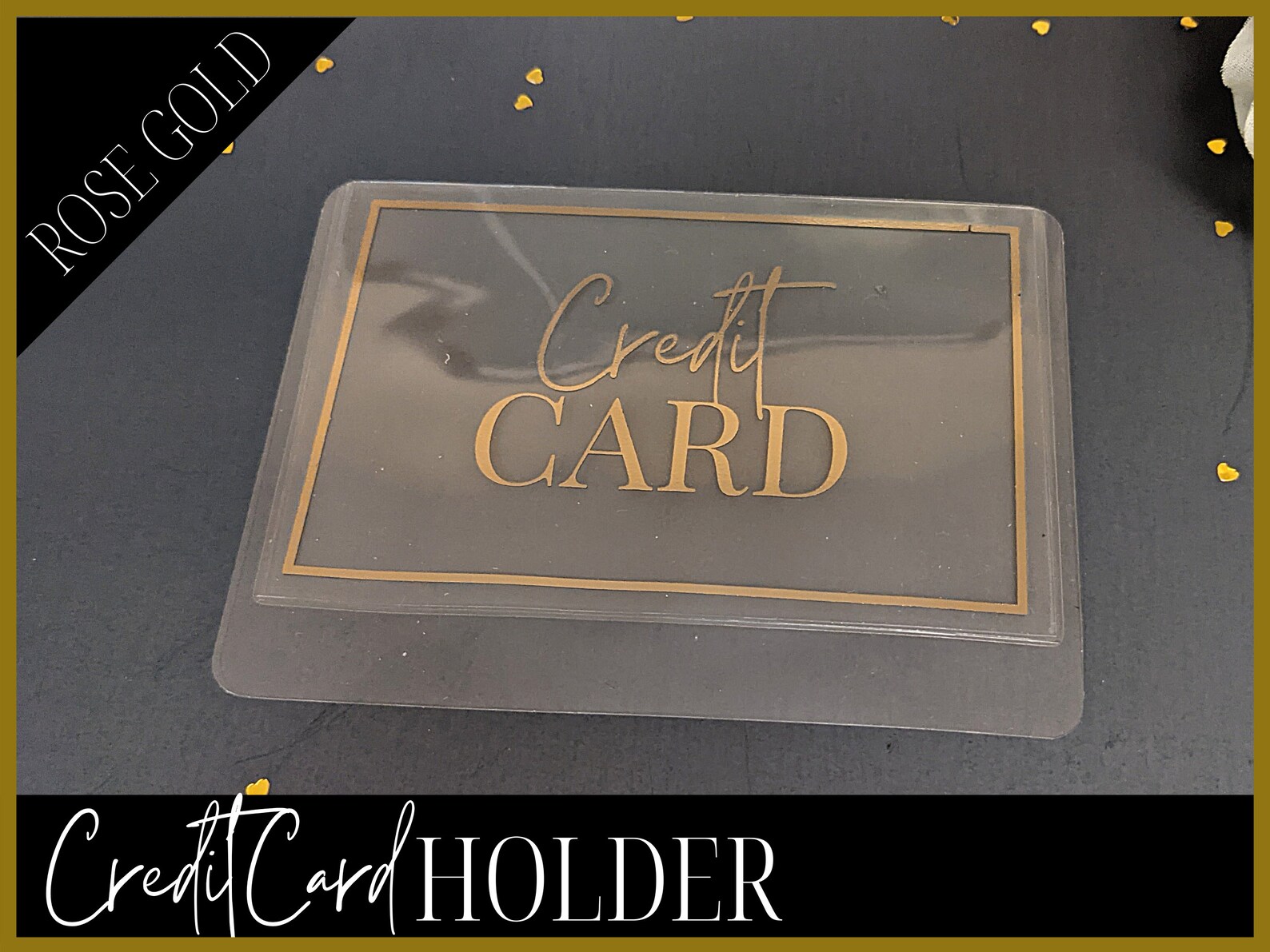 FOILED Clear Credit Card Holder Etsy