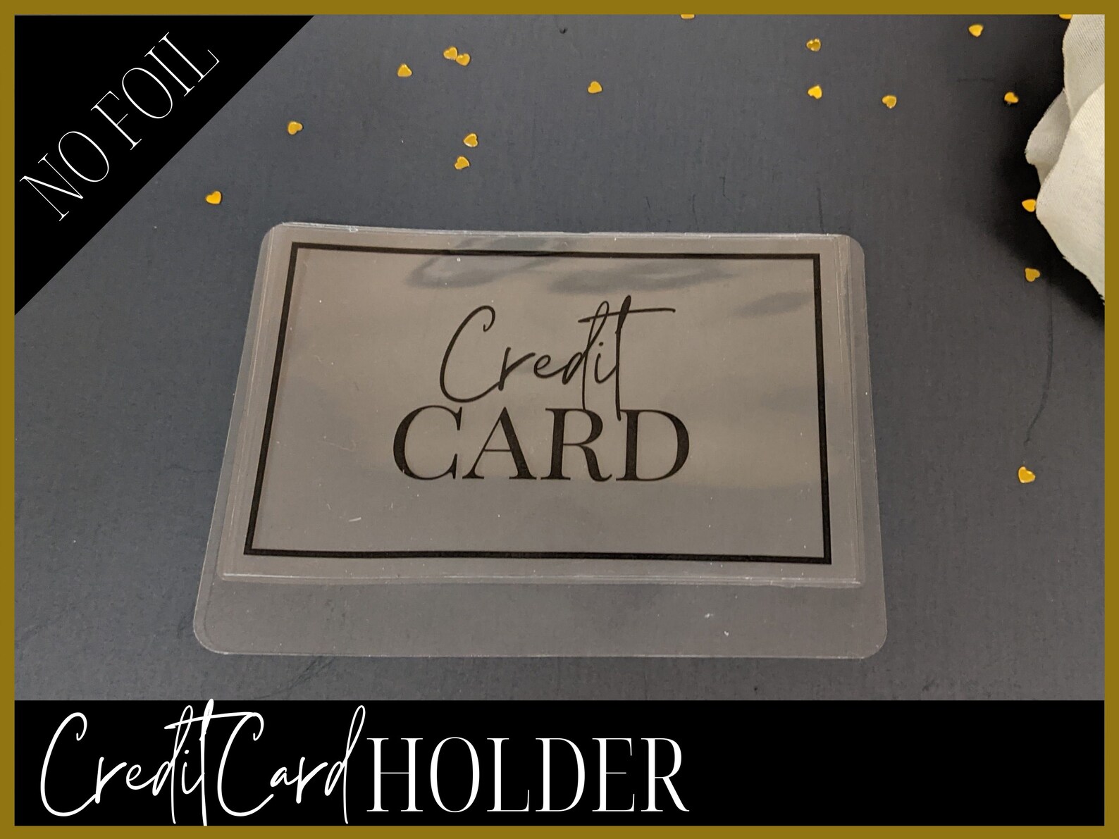 FOILED Clear Credit Card Holder Etsy