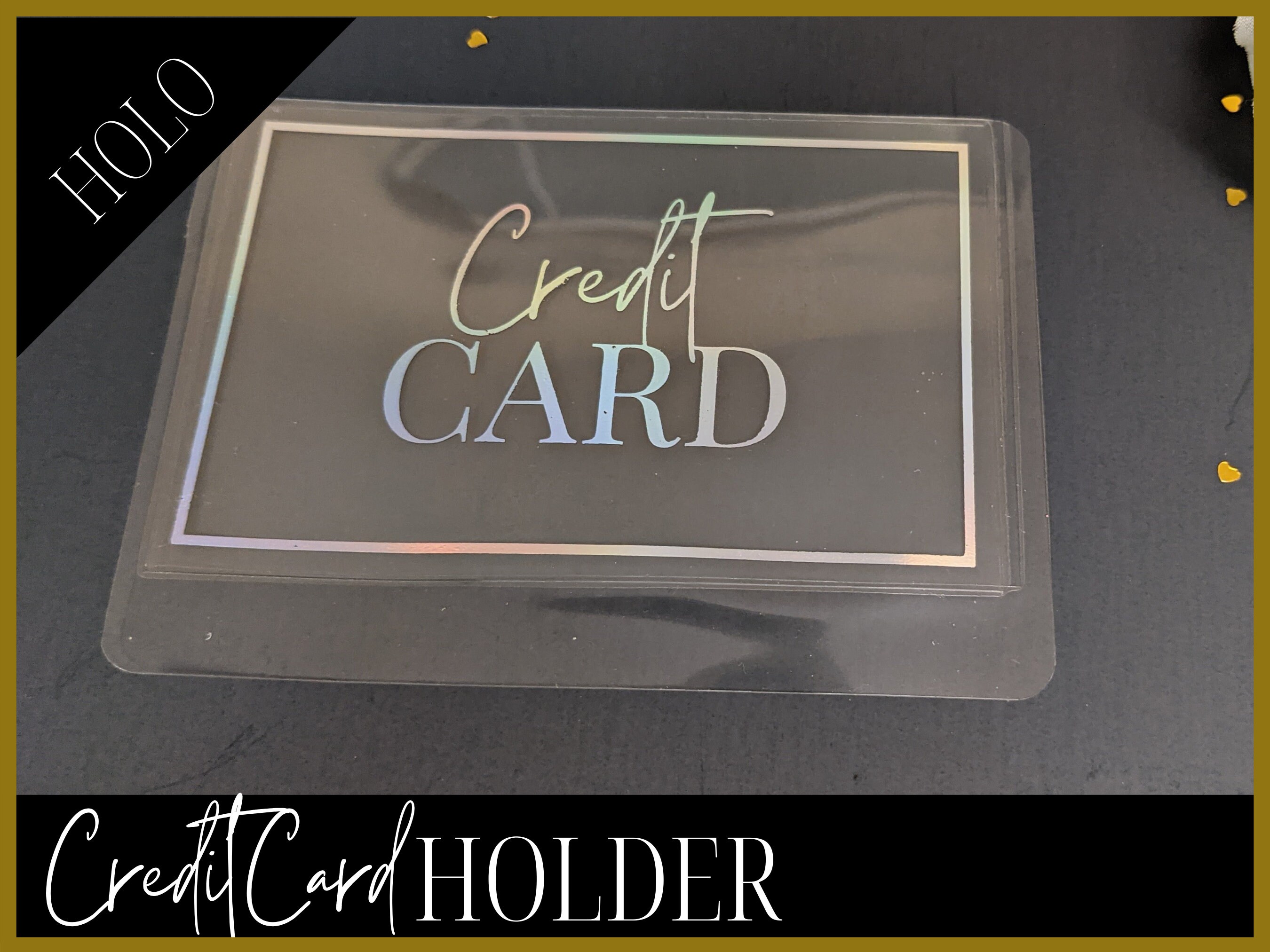 FOILED Clear Credit Card Holder Etsy