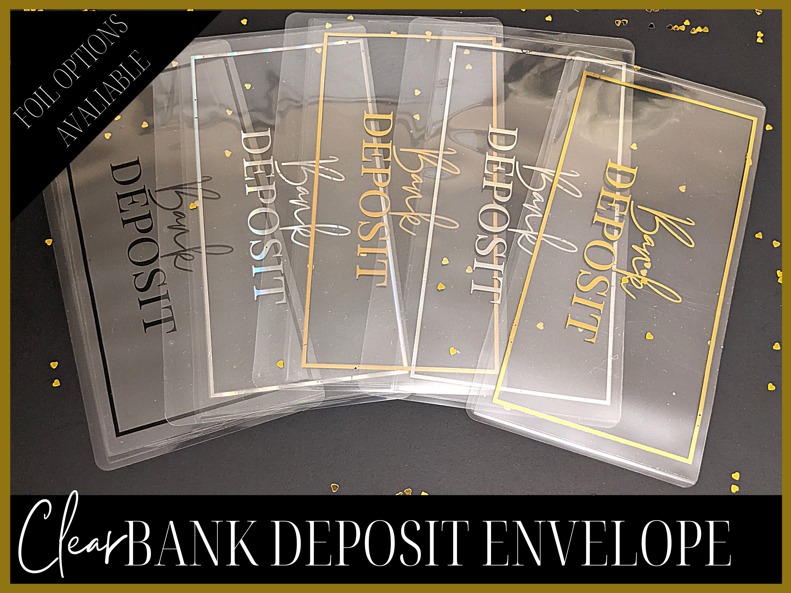 FOILED Clear Bank Deposit Cash Envelope Deposit Envelope Etsy