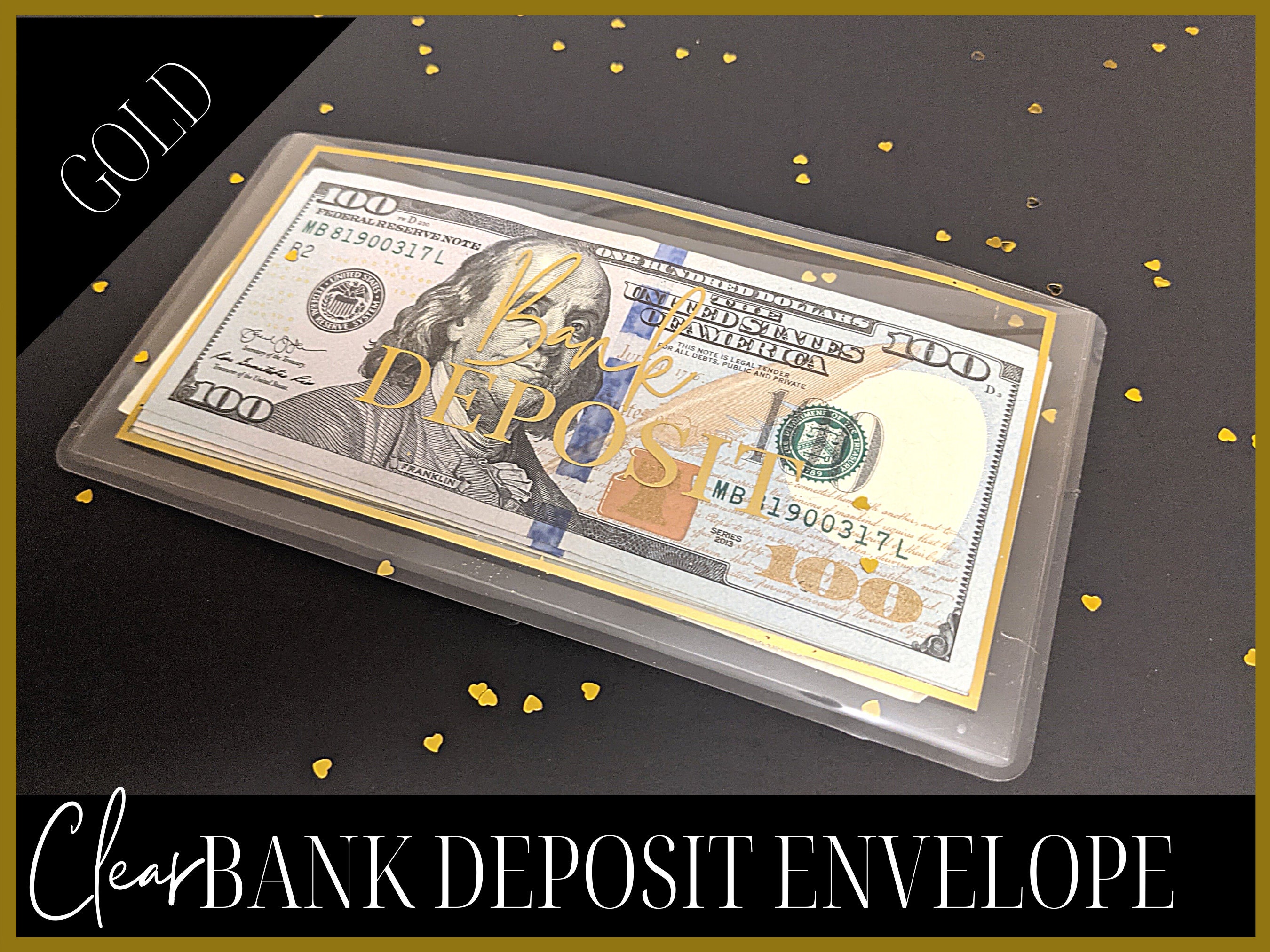 FOILED Clear Bank Deposit Cash Envelope Deposit Envelope Etsy