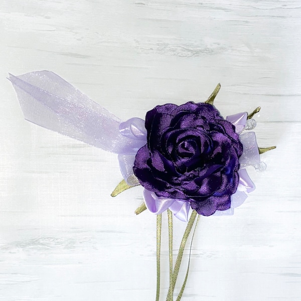 Deep Purple Rose Corsage