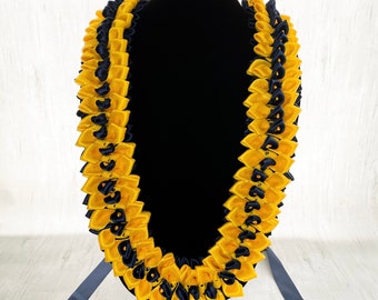 Golden Navy Ribbon Lei
