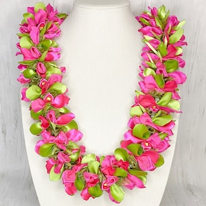 Azalea Orchids Ribbon Lei