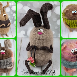 Rabbit knitting, Crochet animals toys, amigurumi animals, bunny knitting, Hand Knitted toy, knit toy, knitted toy patterns, Amigurumi toy