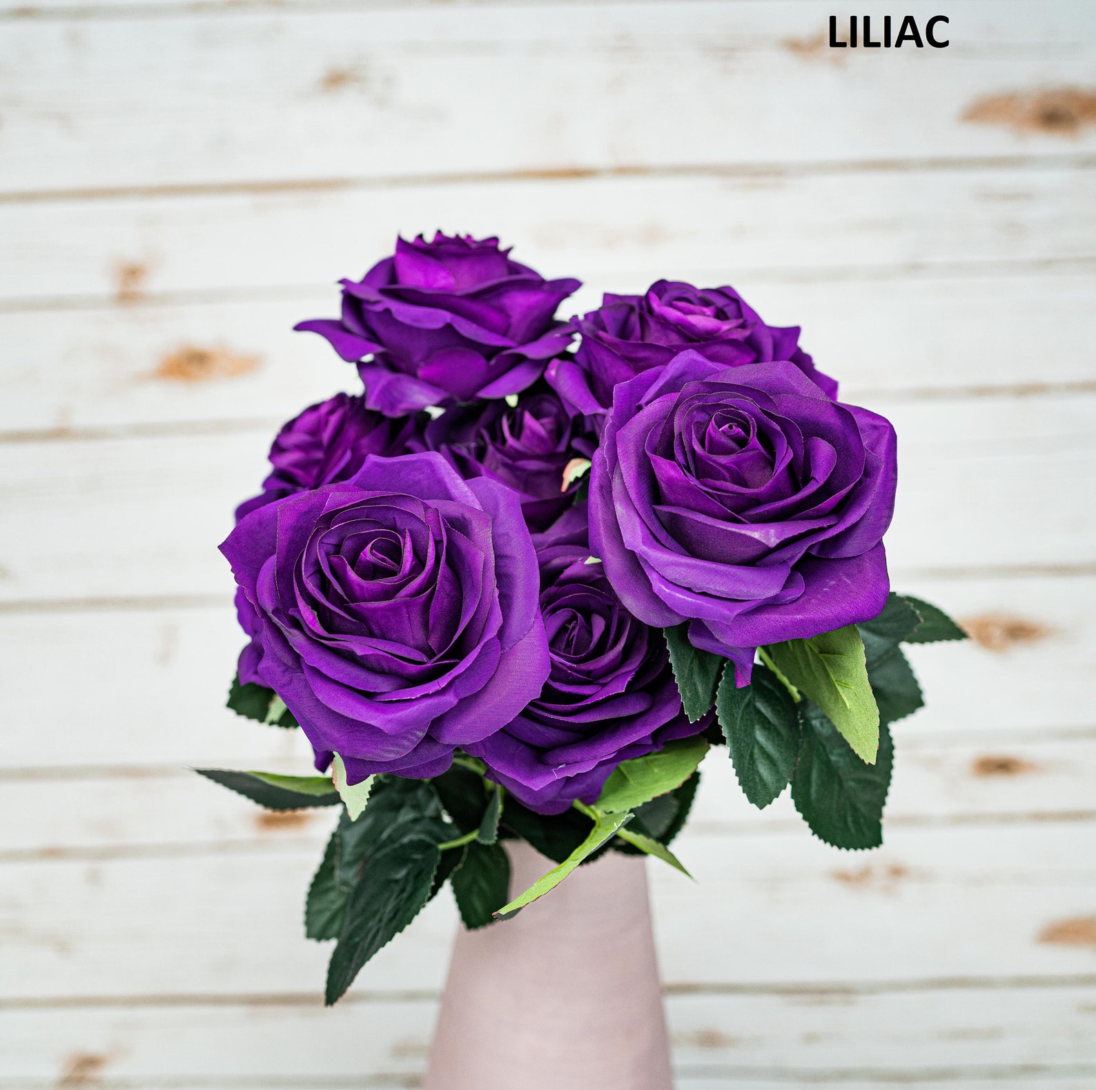 10head Artificial Rose Bouquet Silk Fake Flowers Wedding Etsy