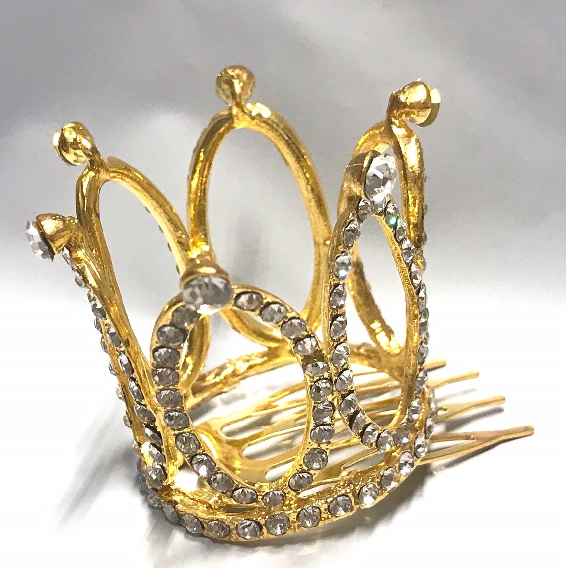 Crown hair clip Baby crown hair clip crystal crown bridal Etsy