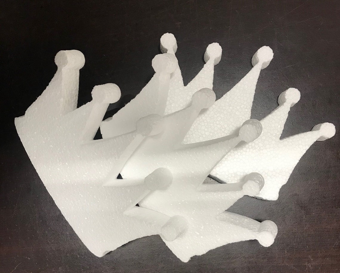 6 Pcs Craft Foam Crown Smooth Polystyrene Foam Crown for Art Etsy