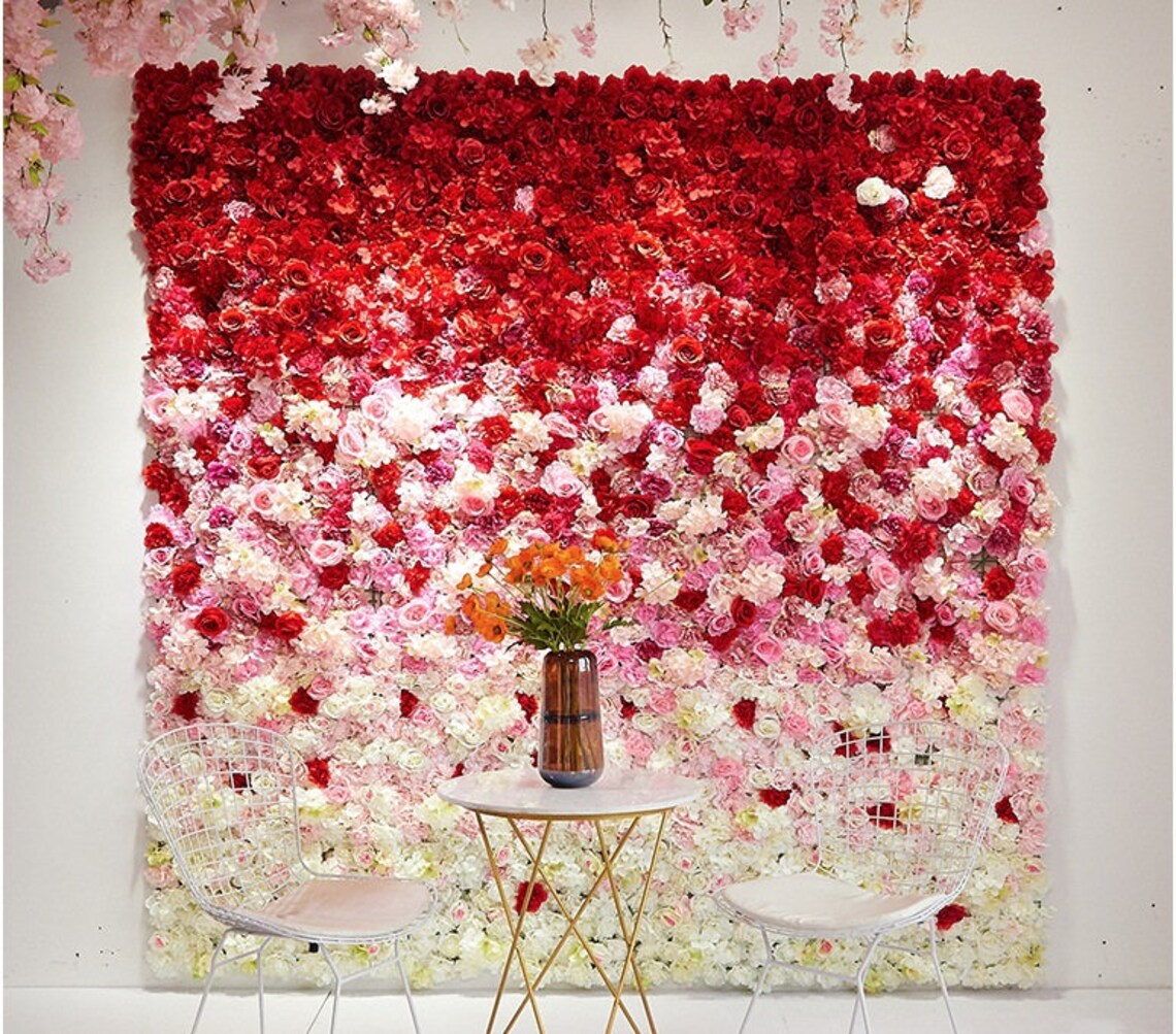 Flower Wall Artificial Flower Panel Home Shop Party Holiday Etsy