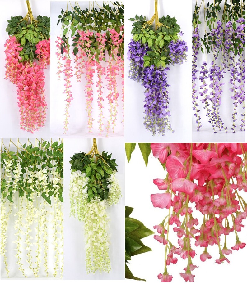 12PCS Artificial Wisteria Flowers Garland vigne artificielle Etsy