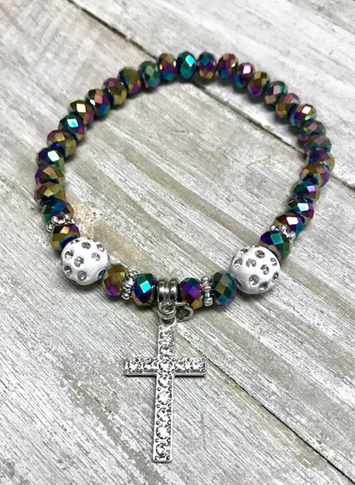 Rosary Bracelet Wrap Style Rosary Bracelet With Dangle Etsy UK