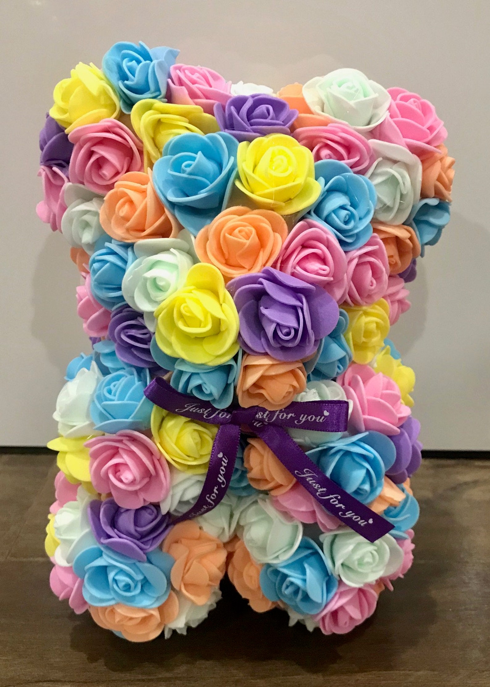 Flower Teddy bear Rose Flower Dog Valentines Day gift/Rose Etsy